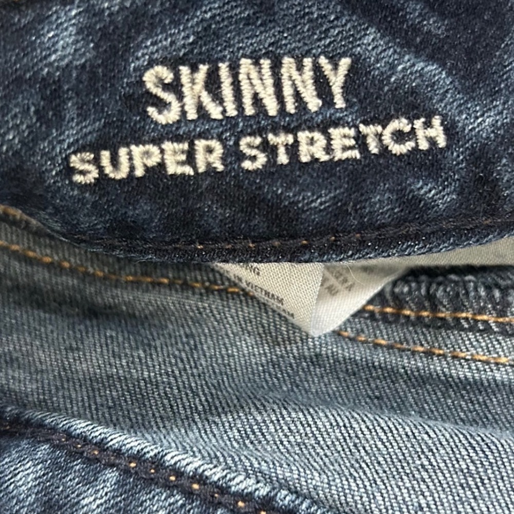 American Eagle Skinny Super Stretch Dark Wash Blue Jeans Women's 4 Long Low Rise - Picture 5 of 9